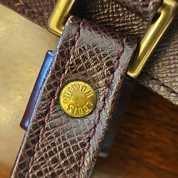 Louis Vuitton Tiaga Clutch Wristlet w Gold Chain Shoulder Strap,Burgandy Leather - Picture 9 of 17